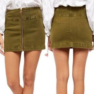 We the Free by Free People Virgo Zip Up Denim Mini Skirt